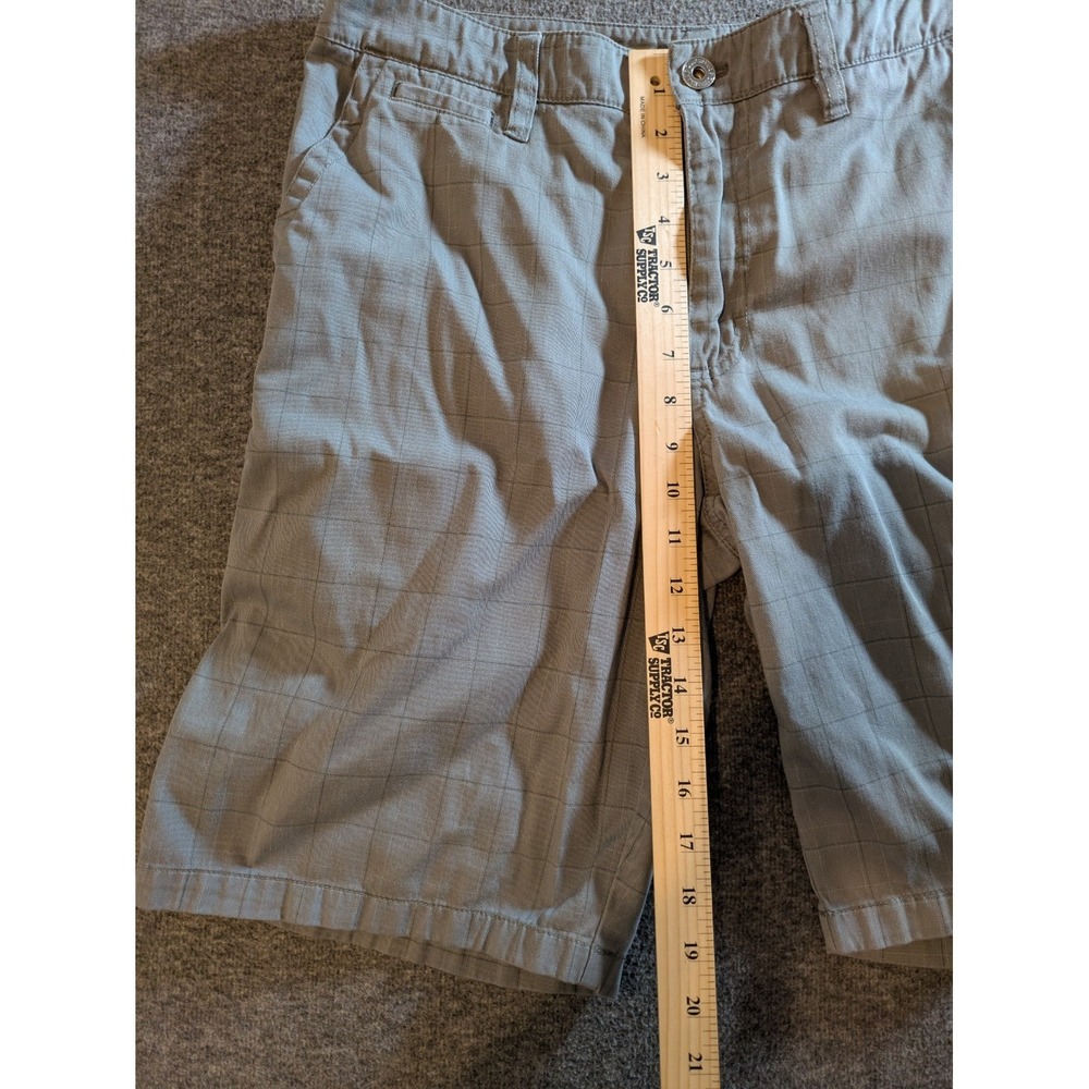 Quicksilver Shorts Men's Regular Fit Gray Windowpane‎ Plaid Bermuda Size 30